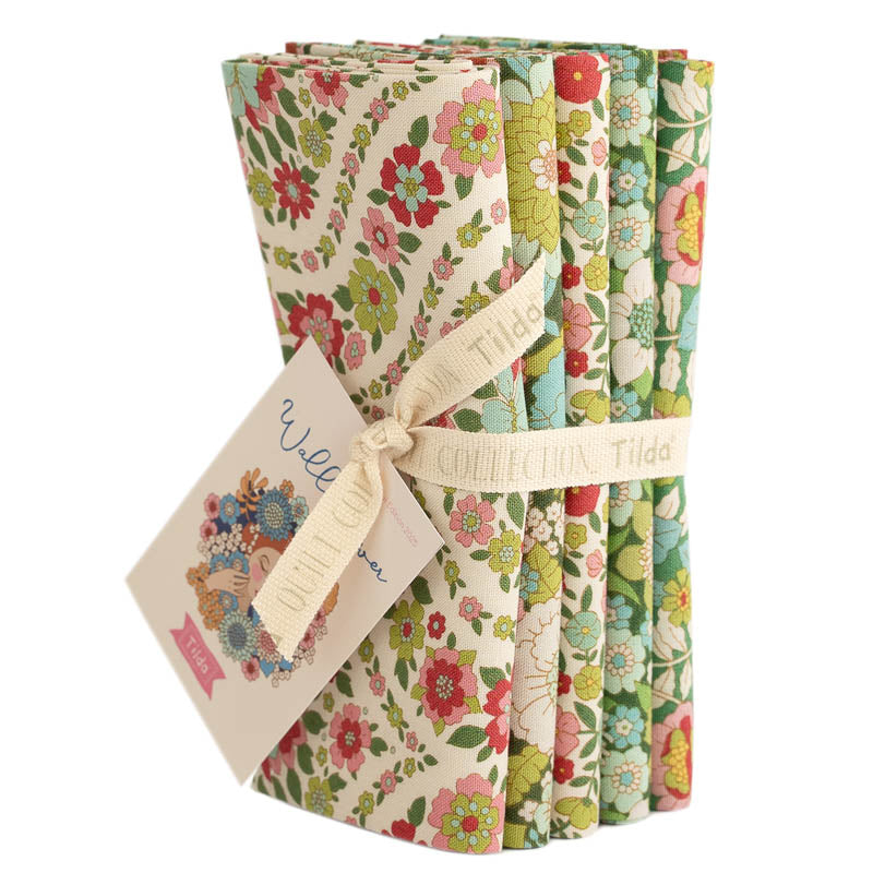 Tilda Wallflower - 5 Fat Quarter bundle Green