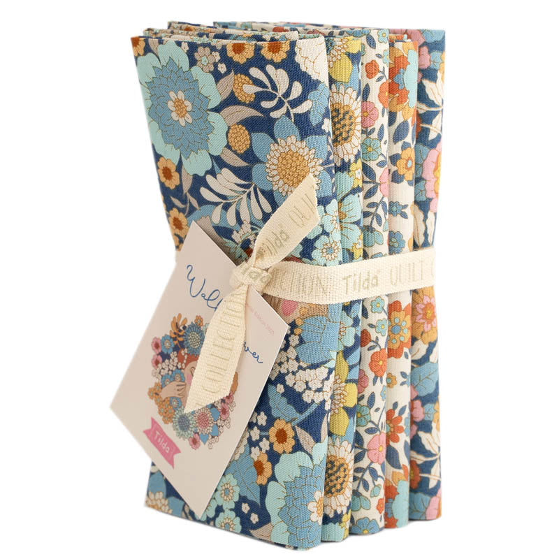 Tilda Wallflower - 5 Fat Quarter Bundle Blue