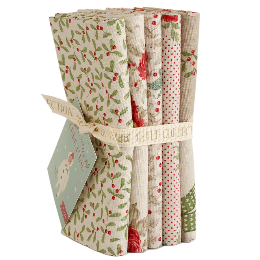 Tilda Merry Little Christmas - 5 Fat Quarter bundle Cream
