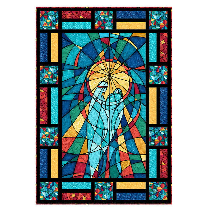Nativity Window Quilt Kit - Red Backing