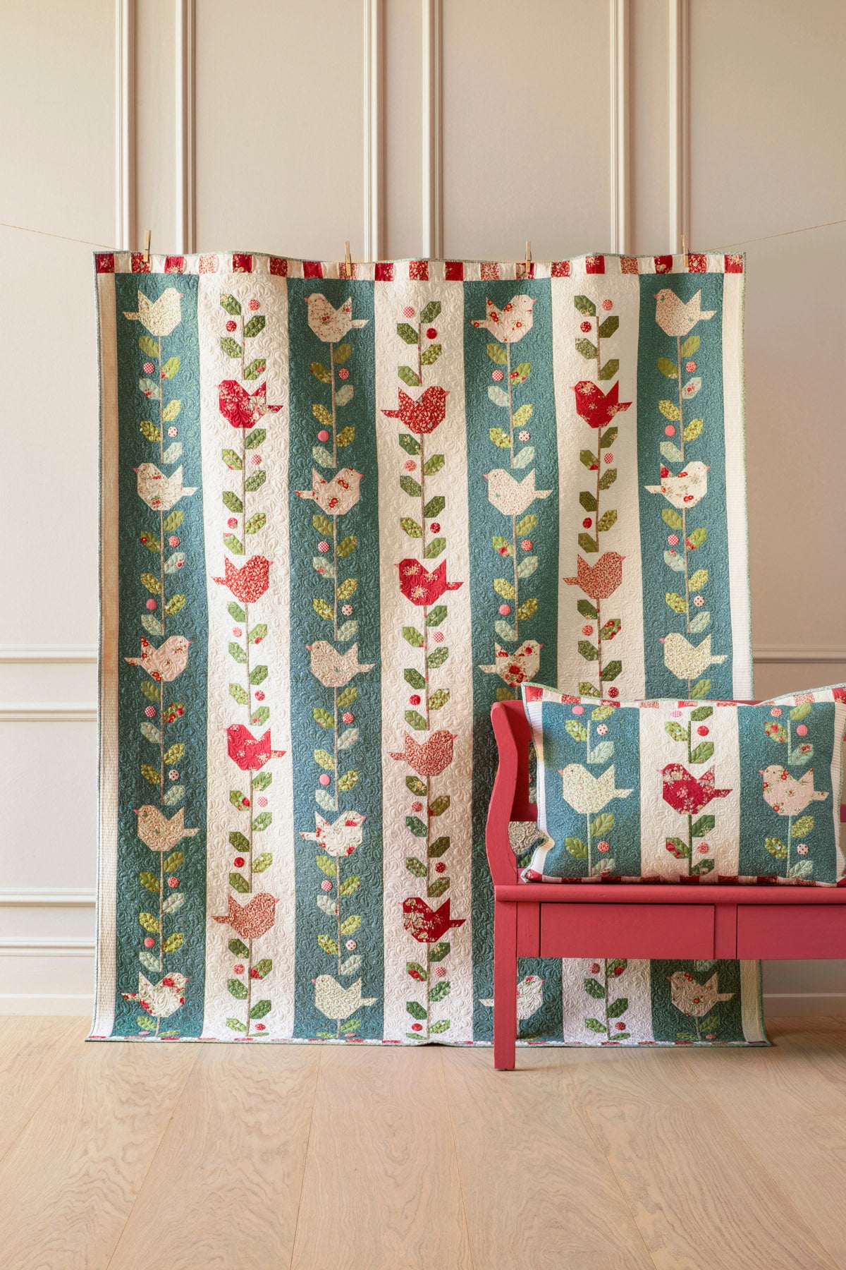 Tilda Winter Birds Quilt - Petrol