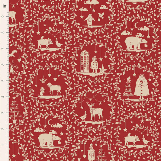 Tilda Merry Little Christmas -Paperscenes Burgundy - Main