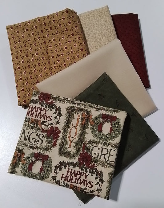 Mystery 5-0 Mini Mystery FQ Bundle -Vintage Christmas