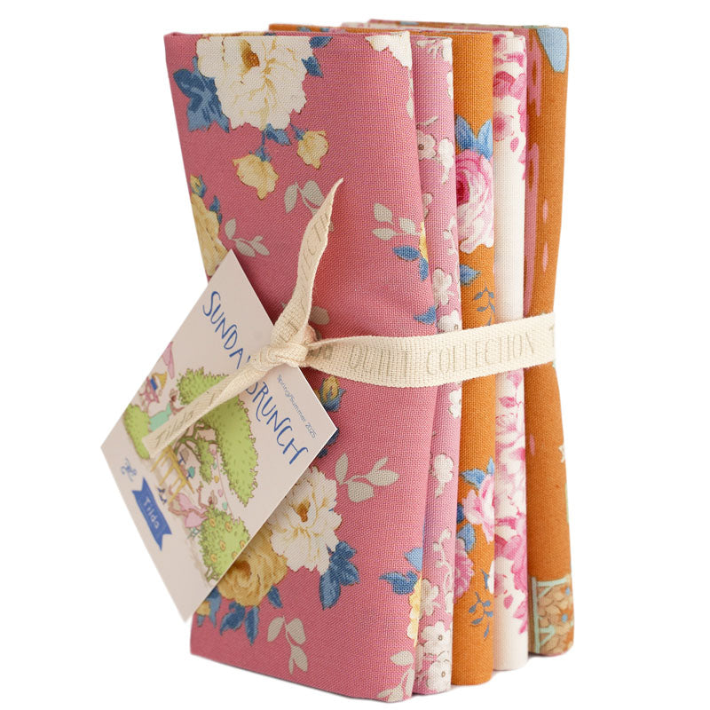 Tilda Sunday Brunch - 5 Fat Quarter Bundle Pink/Ginger