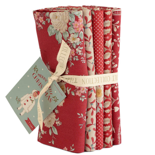 Tilda Merry Little Christmas - 5 Fat Quarter bundle Red