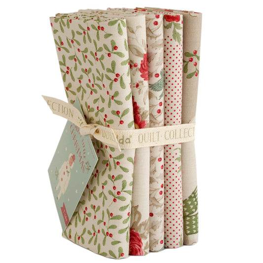 Tilda Merry Little Christmas - 5 Fat Quarter bundle Cream