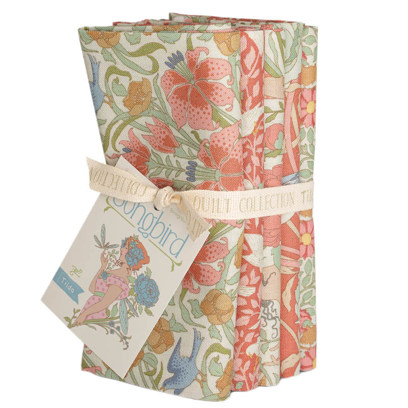 Tilda Songbird - 5 Fat Quarter Bundle Coral