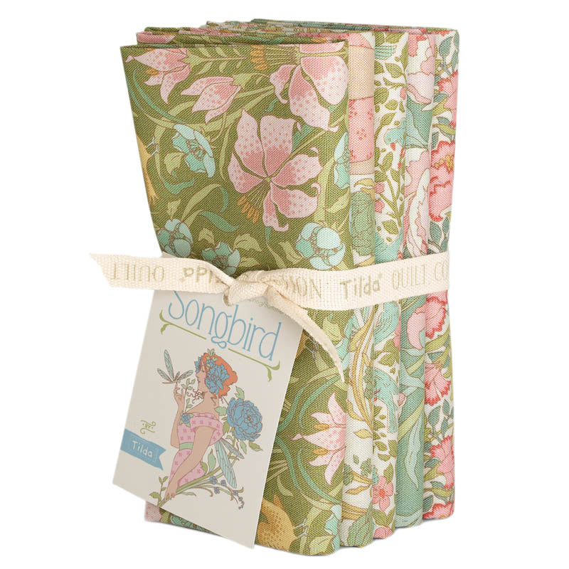 Tilda Songbird - 5 Fat Quarter Bundle Green